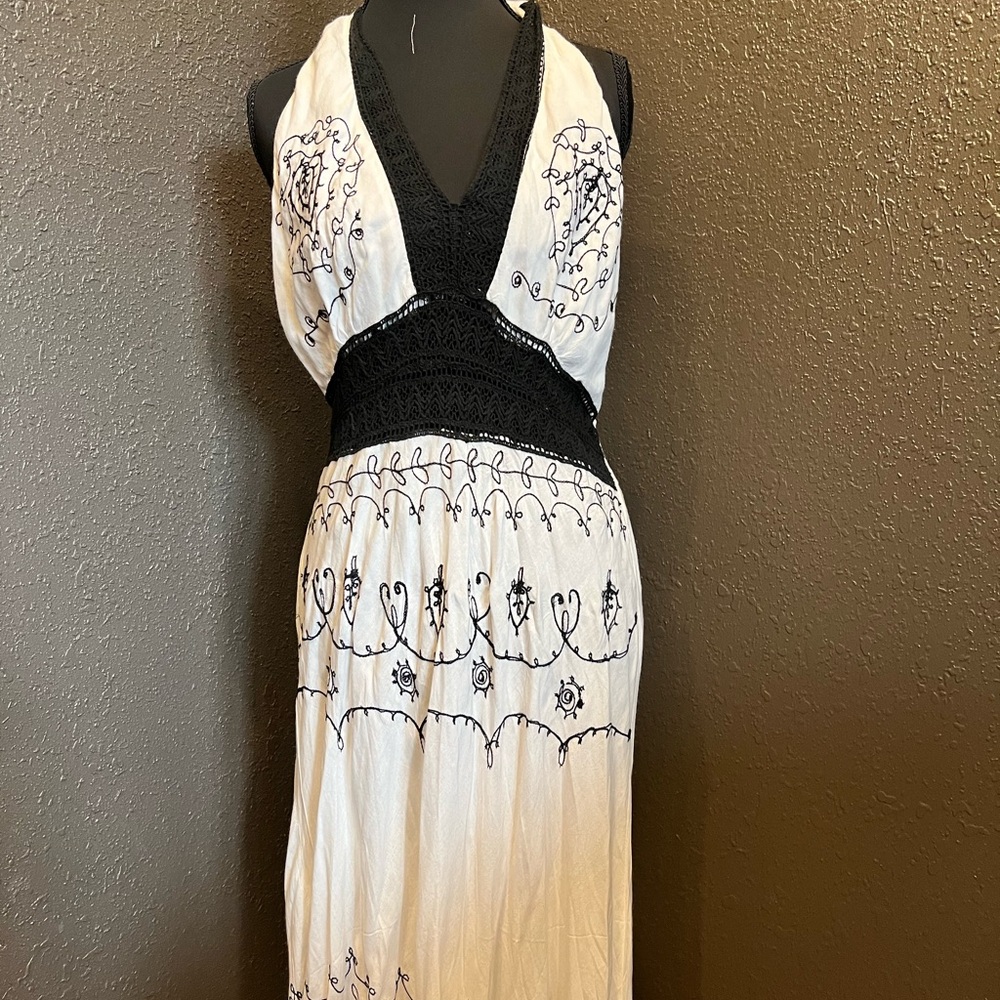 Boho halter embroidered Dress